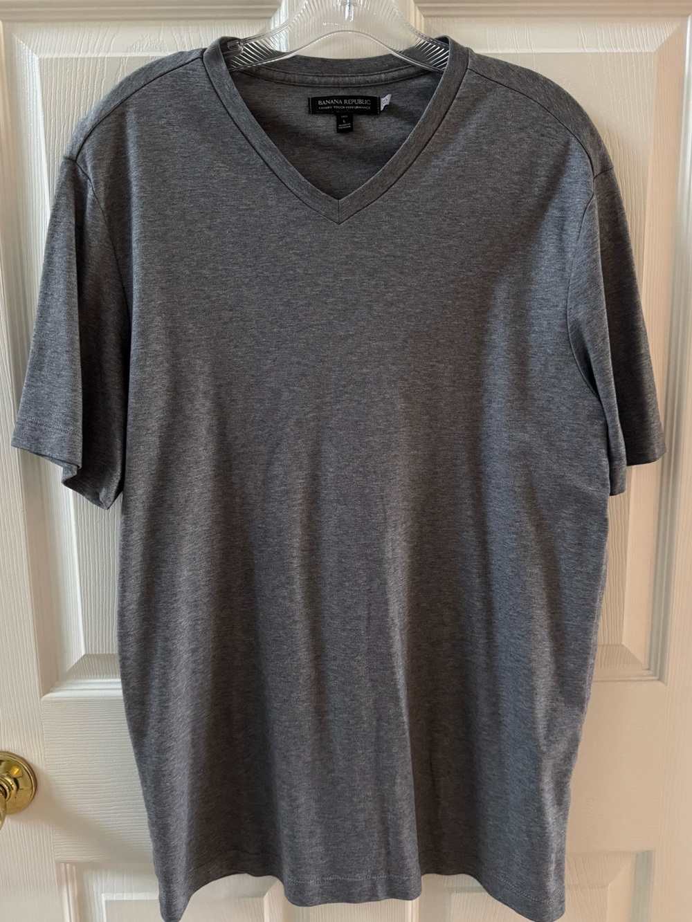 Banana Republic Men's Heather Gray V-Neck Tee LT